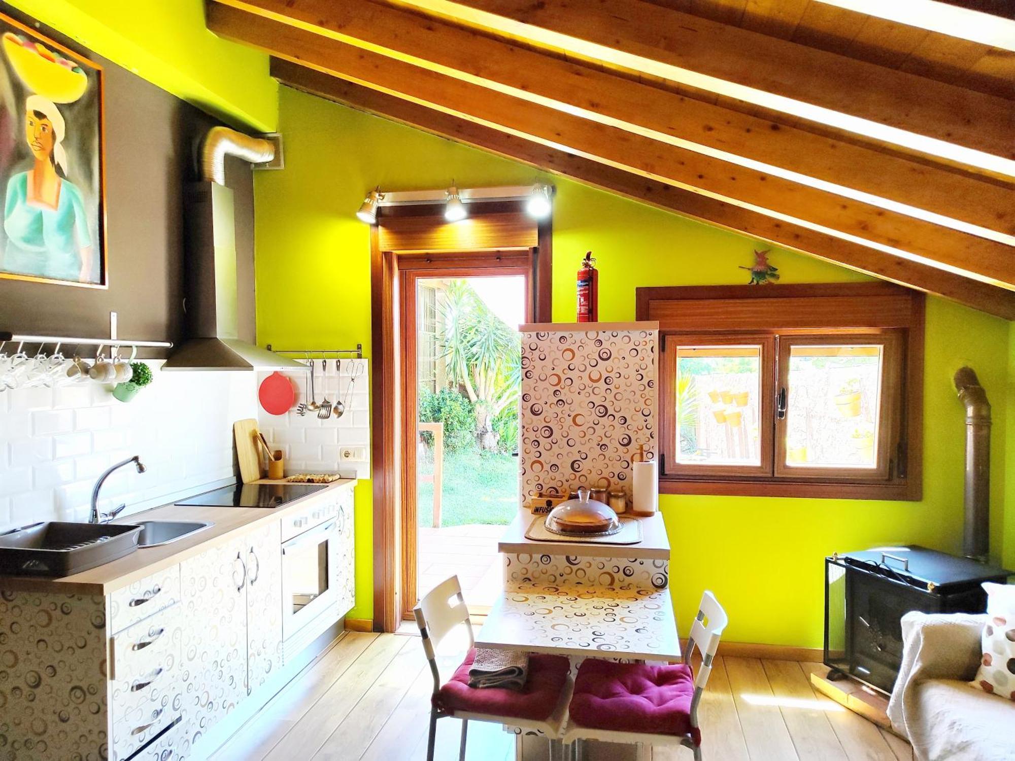 Tranquila Casita De Invitados En Vigo Con Chimenea Exteriör bild